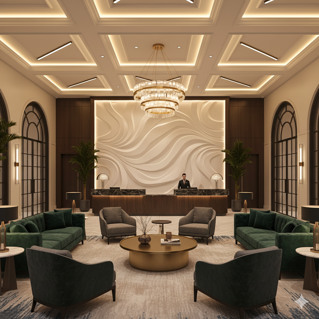 Décoration de hall d'hôtel de luxe